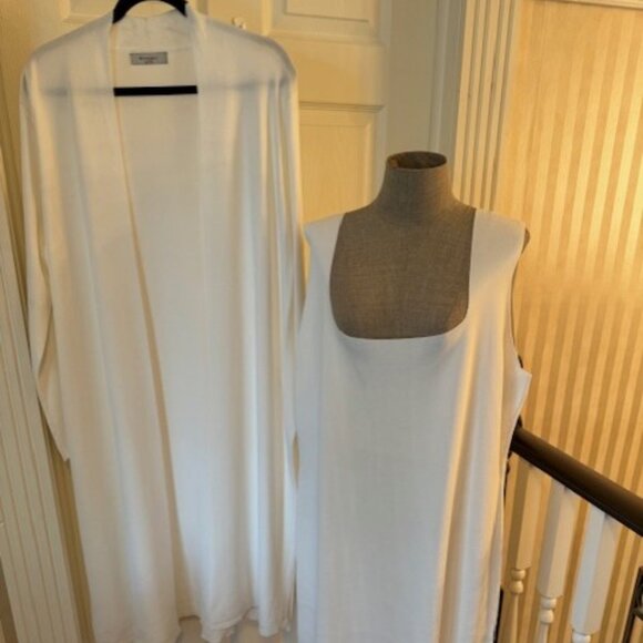B.Baily white ivory sleeveless dress and overcoat 2XXL - Picture 1 of 4